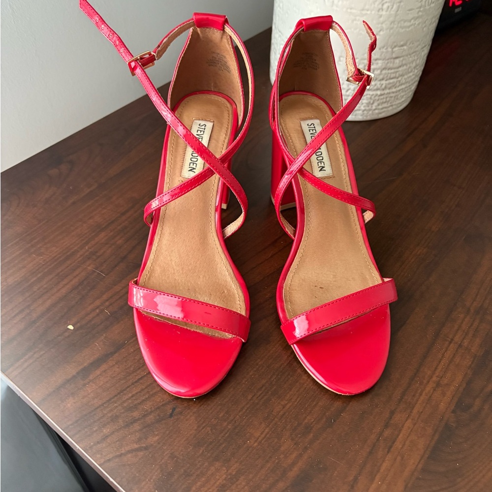 Steve Madden Red Strappy Heels